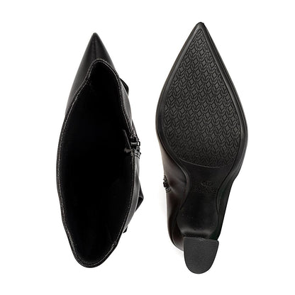 Bota Slouchy Salto Fino Preto