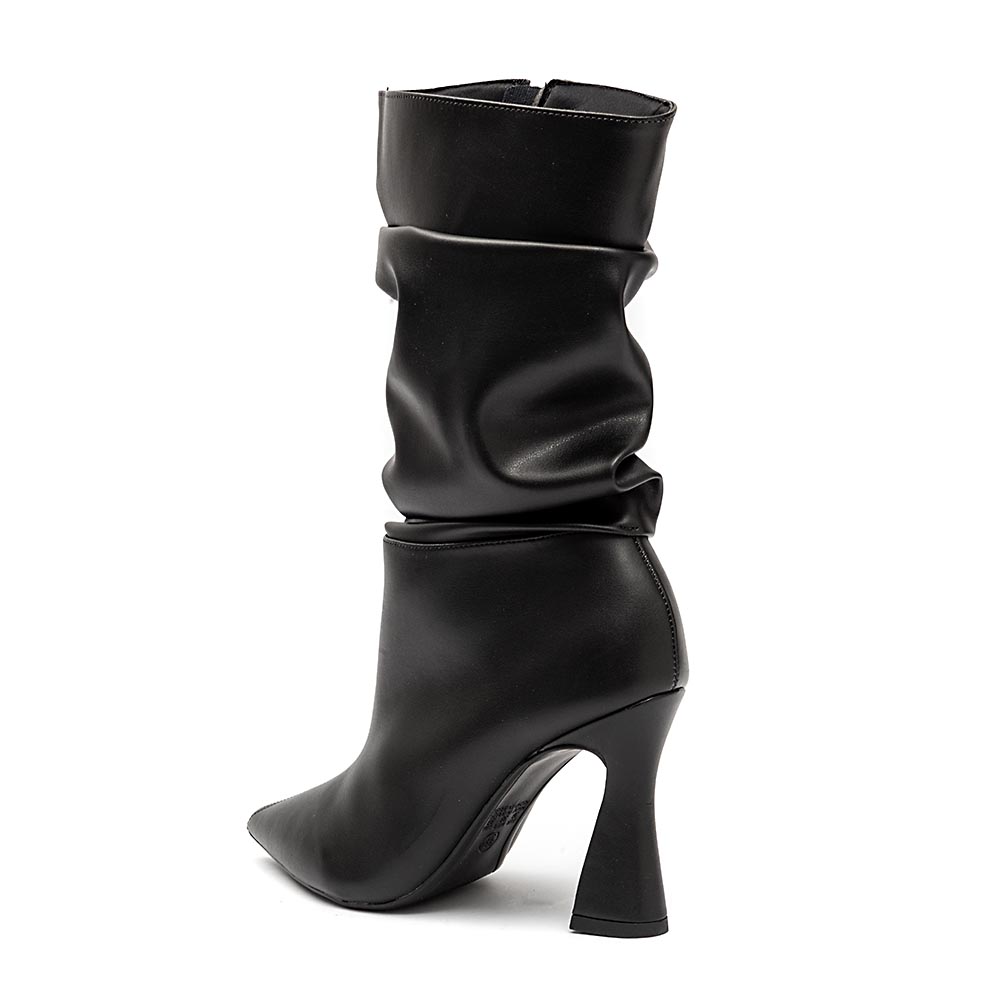 Bota Slouchy Salto Fino Preto