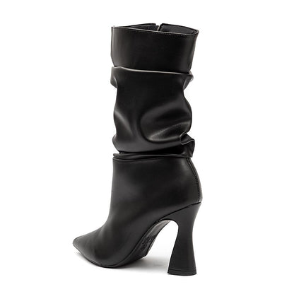 Bota Slouchy Salto Fino Preto