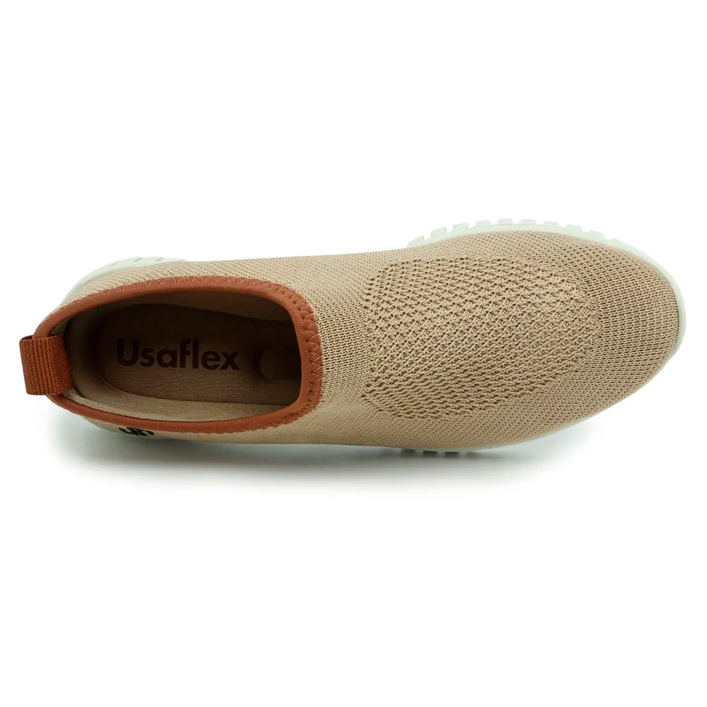 TENIS SLIP ON CAMEL TRICOT