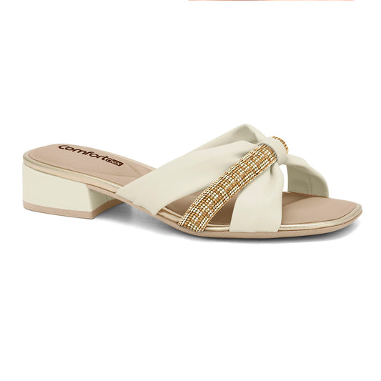 TAMANCOS EM SINTETICO FEMININO SOLADO SINTETICO - NAPA FLEX PLUS/COCONUT
