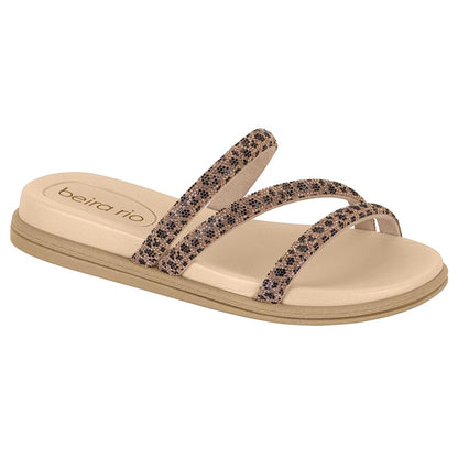 Pepete Feminina Beira Rio Tiras Strass Ounce Brilho