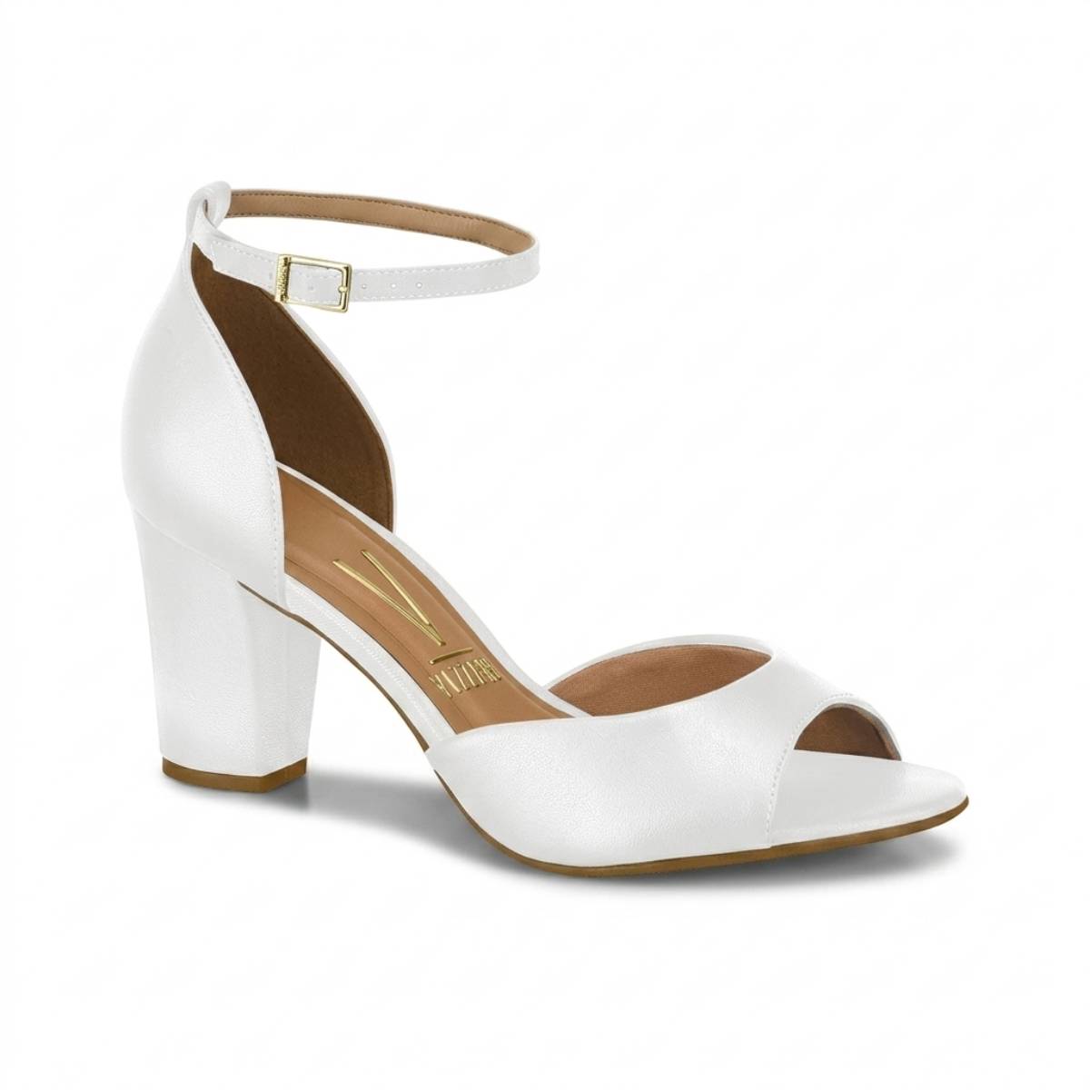 Sandália Feminina Vizzano Salto Grosso Médio Traseira Fechada Casual Original Confortável 6262406