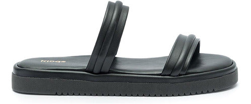Sandália Feminina Klode Papete Flatform Tiras Bege