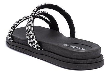 Pepete Feminina Beira Rio Tiras Strass Ounce Brilho