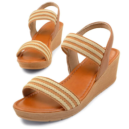 SANDALIA PLATAFORMA ELASTICO CAMEL