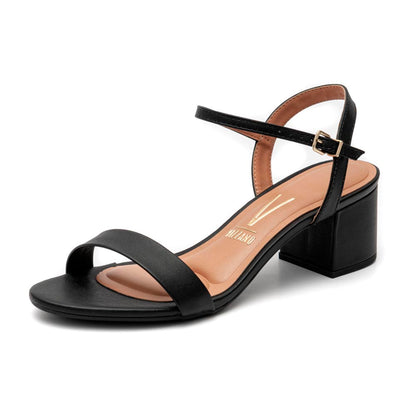 Sandália Vizzano Salto Grosso Preto Feminina