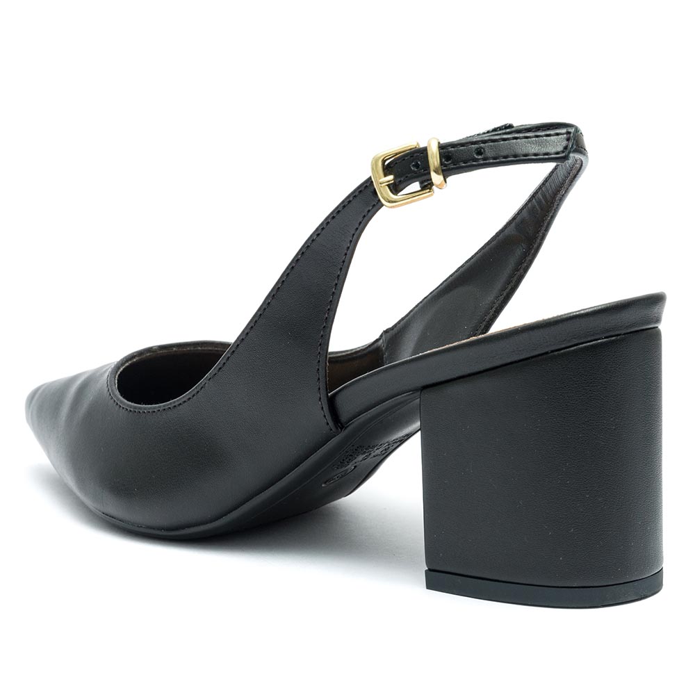Scarpin Klode Salto Médio Grosso Preto Feminino