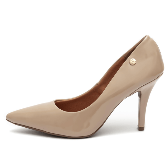 Scarpin Vizzano Salto Fino Verniz Bege