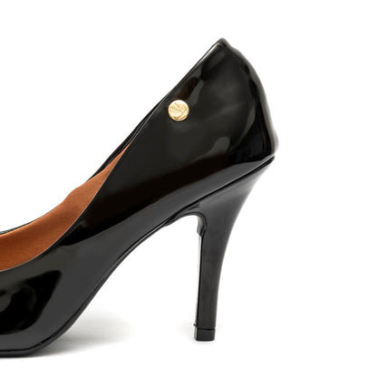 Sapato Feminino Scarpin Vizzano Salto Fino Verniz Preto