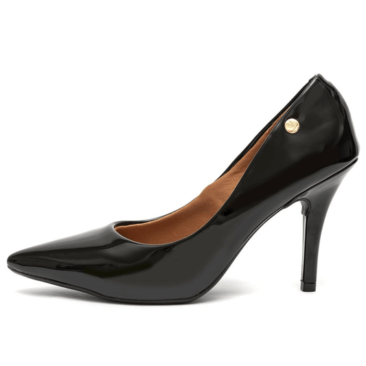 Sapato Feminino Scarpin Vizzano Salto Fino Verniz Preto